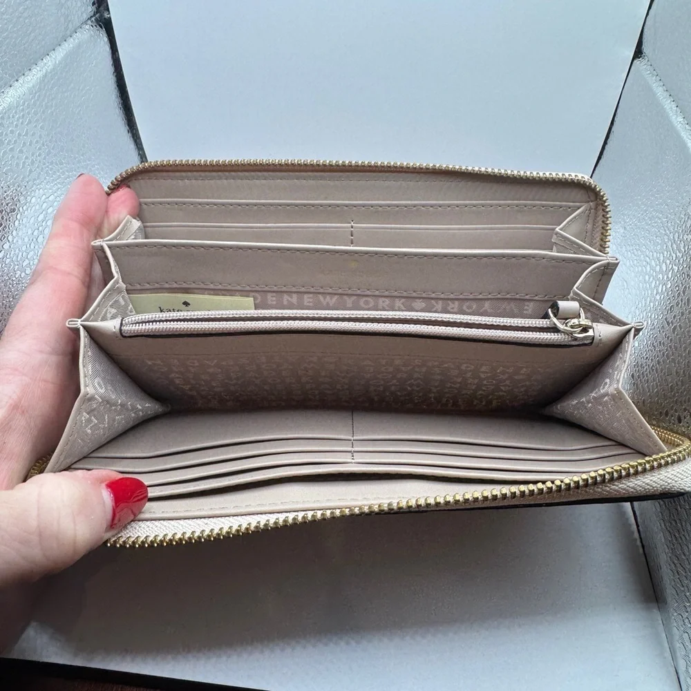 NWT KATE SPADE ♠️ Grove Street Neda Almondine Tan Zip Wallet